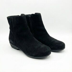 Walking Cradle Elsie Elegant Black Suede Ankle Boots 8.5 WW